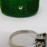 18ct White Gold, 0.5ct Sapphire & Diamond Engagement Ring Vintage 1974 London