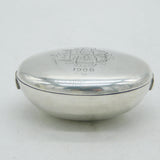 Victorian Sterling Silver Shell Form Push Button Snuff Box Antique Birmingham