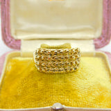 9ct Yellow Gold Essential Keeper Ring Vintage c1970 Size Q UK