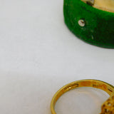 18ct Yellow Gold & Citrine Set Cocktail Dress Ring Vintage c1970
