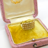 9ct Yellow Gold Essential Keeper Ring Vintage c1970 Size Q UK