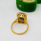 18ct Yellow Gold & Citrine Set Cocktail Dress Ring Vintage c1970