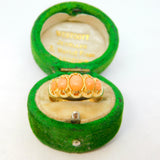 Victorian 18ct Yellow Gold Graduating Red Coral Dress Ring Antique 1898 Birmingham