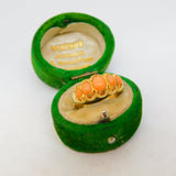Victorian 18ct Yellow Gold Graduating Red Coral Dress Ring Antique 1898 Birmingham