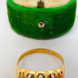 Victorian 18ct Yellow Gold Graduating Red Coral Dress Ring Antique 1898 Birmingham