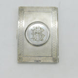 Boxed Sterling Silver Floral Pattern Card Case Antique 1861 Birmingham