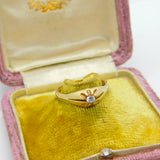 9ct Yellow Gold Solitaire Ring with Diamond Paste Antique c1940 Art Deco