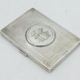 Boxed Sterling Silver Floral Pattern Card Case Antique 1861 Birmingham