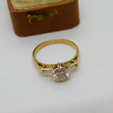 9ct Yellow Gold & Spinel Set SOlitaire Engagement Ring Vintage c1980 Birmingham