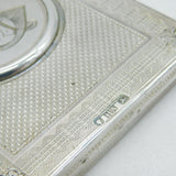 Boxed Sterling Silver Floral Pattern Card Case Antique 1861 Birmingham
