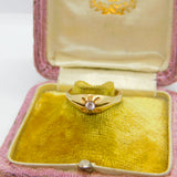 9ct Yellow Gold Solitaire Ring with Diamond Paste Antique c1940 Art Deco