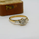 9ct Yellow Gold & Spinel Set SOlitaire Engagement Ring Vintage c1980 Birmingham