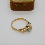 9ct Yellow Gold & Spinel Set SOlitaire Engagement Ring Vintage c1980 Birmingham