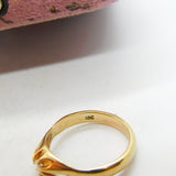 9ct Yellow Gold Solitaire Ring with Diamond Paste Antique c1940 Art Deco