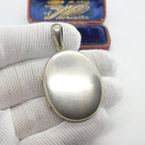 Victorian Sterling Silver Sweetheart Locket with Baby Picture & Hair Lock c1880
