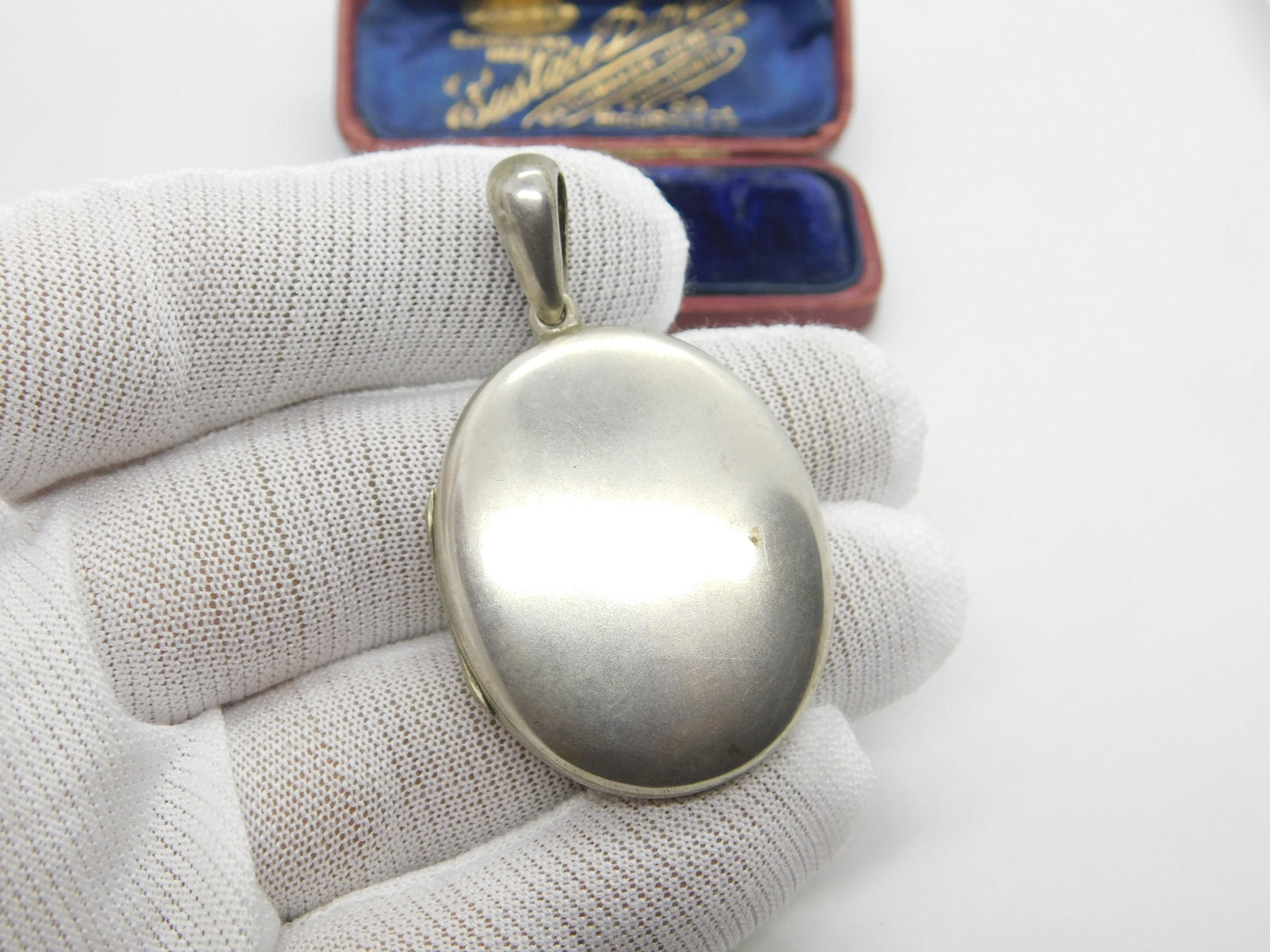 Victorian Sterling Silver Sweetheart Locket with Baby Picture & Hair Lock c1880