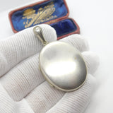 Victorian Sterling Silver Sweetheart Locket with Baby Picture & Hair Lock c1880
