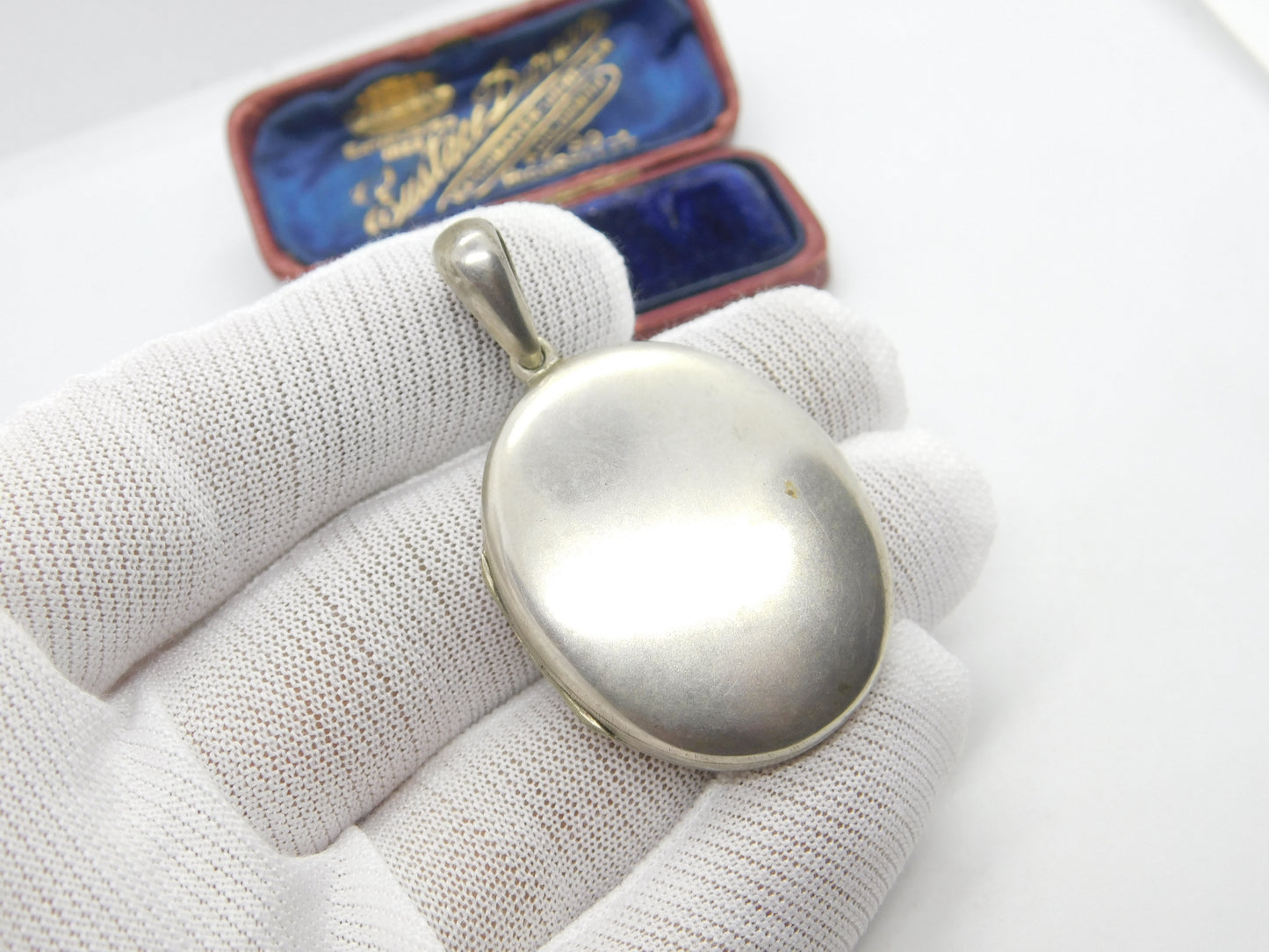 Victorian Sterling Silver Sweetheart Locket with Baby Picture & Hair Lock c1880