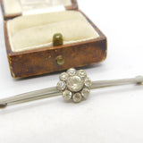 Platinum & Spinel Set Daisy Flower Sweetheart Brooch Antique c1920 Art Deco