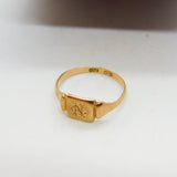 9ct Rose Gold Monogram Initial Signet Ring Antique c1920 Art Deco Size L UK