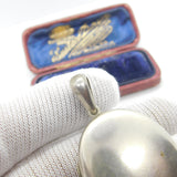 Victorian Sterling Silver Sweetheart Locket with Baby Picture & Hair Lock c1880