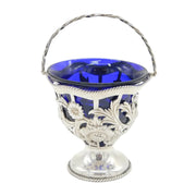 Edwardian Sterling Silver Floral Pattern Sugar Bowl & Liner Antique 1908 London