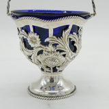 Edwardian Sterling Silver Floral Pattern Sugar Bowl & Liner Antique 1908 London