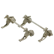 Victorian Pair of Silver Plated Hound & Crop Hunting Knife Rests Antique c1880