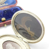 Victorian Sterling Silver Sweetheart Locket with Baby Picture & Hair Lock c1880