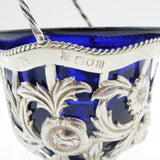 Edwardian Sterling Silver Floral Pattern Sugar Bowl & Liner Antique 1908 London