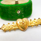 Victorian 9ct Gold Heart Shaped Sweetheart Locket Brooch Antique 1900 Birmingham