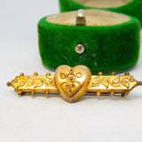 Victorian 9ct Gold Heart Shaped Sweetheart Locket Brooch Antique 1900 Birmingham