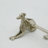 Victorian Pair of Silver Plated Hound & Crop Hunting Knife Rests Antique c1880