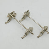 Victorian Pair of Silver Plated Hound & Crop Hunting Knife Rests Antique c1880