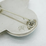 Great Falls Metal Works Sterling Silver Malachite Absract Brooch Vintage c1970