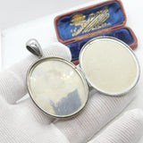 Large Victorian Sterling Silver Floral Pattern Locket 1898 Birmingham Antique