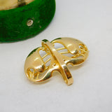 Murrle Bennett 9ct Gold Art Nouveau Leaf Form Brooch Antique c1910 Edwardian