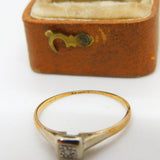 18ct Yellow Gold Platinum Set Diamond Dress Ring Antique c1920 Art Deco
