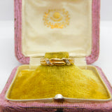 9ct Yellow Gold Diamond Set Rope Twist Ring Vintage c1990 Birmingham