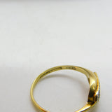 Victorian 18ct Yellow Gold, Diamond & Sapphire Crossover Ring Antique c1890