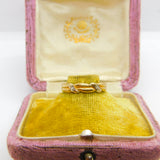 9ct Yellow Gold Diamond Set Rope Twist Ring Vintage c1990 Birmingham