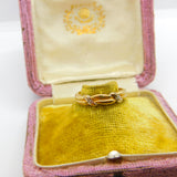 9ct Yellow Gold Diamond Set Rope Twist Ring Vintage c1990 Birmingham