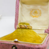 9ct Yellow Gold Diamond Set Rope Twist Ring Vintage c1990 Birmingham