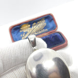 Large Victorian Sterling Silver Minimal Double Locket Pendant Antique c1900