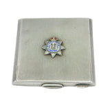 WWII Sterling Silver & Enamel Devonshire Regiment Mirror Compact Antique