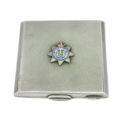 WWII Sterling Silver & Enamel Devonshire Regiment Mirror Compact Antique