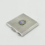 WWII Sterling Silver & Enamel Devonshire Regiment Mirror Compact Antique