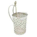 Sterling Silver Mounted Glass Milk or Cream Jug Antique 1926 Birmingham Deco