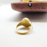 Victorian 9ct Gold, Black Enamel & Hair Mourning Ring Antique 1866 Birmingham