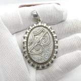 Victorian Sterling Silver Large Floral Locket 1883 Birmingham Adie & Lovekin